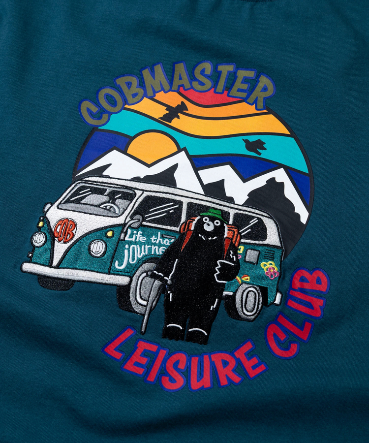 go slow caravan(ゴースローキャラバン) |COBMASTER/コブマスター 吸水速乾天竺刺繍ルーズTEE《旅するベアー》(MENS)