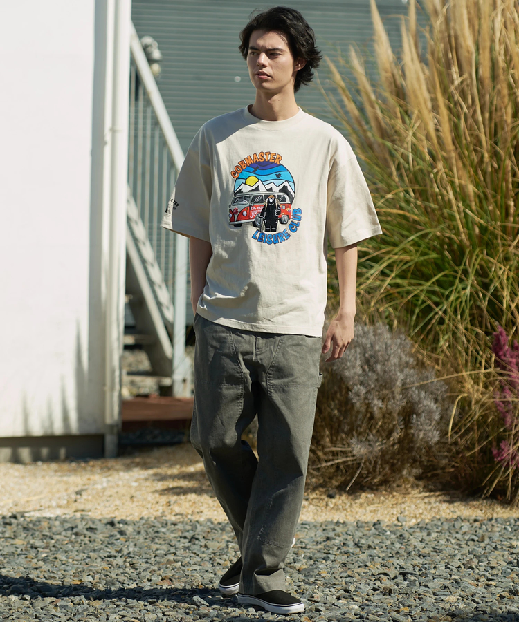 go slow caravan(ゴースローキャラバン) |COBMASTER/コブマスター 吸水速乾天竺刺繍ルーズTEE《旅するベアー》(MENS)