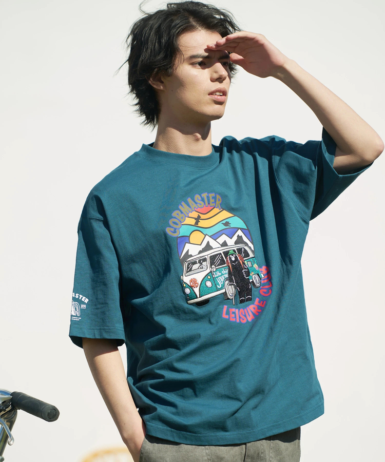 go slow caravan(ゴースローキャラバン) |COBMASTER/コブマスター 吸水速乾天竺刺繍ルーズTEE《旅するベアー》(MENS)