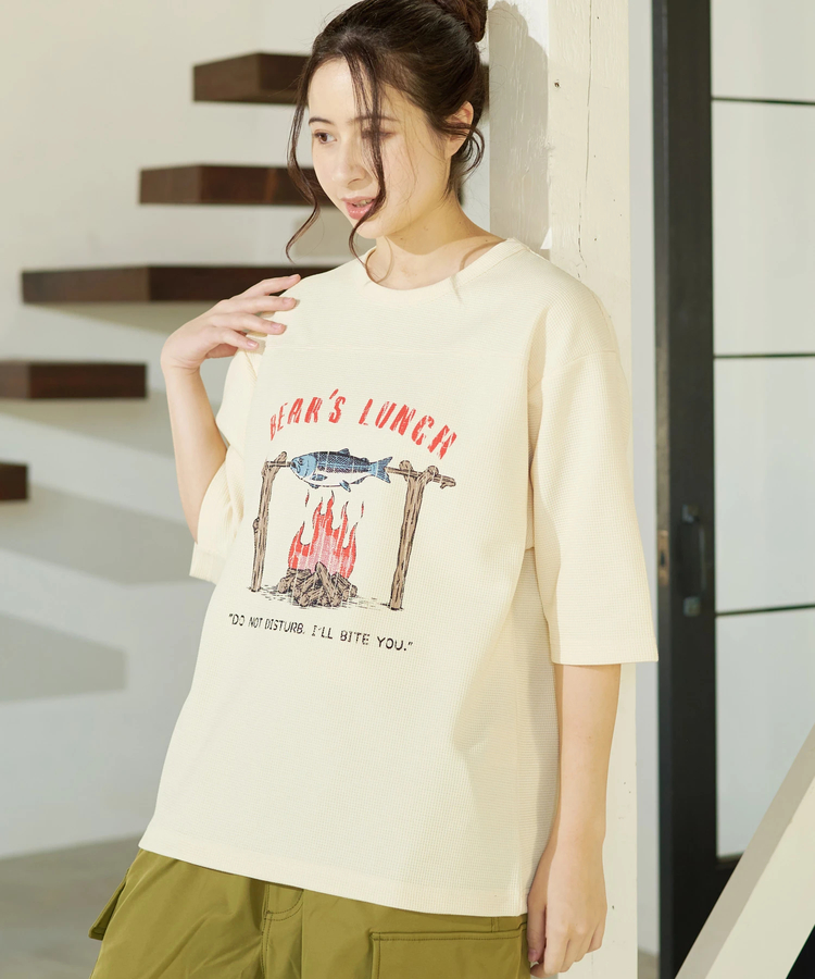go slow caravan(ゴースローキャラバン) |COBMASTER/コブマスター ワッフル五分袖ルーズTEE《ベアーズランチ》 (MENS)