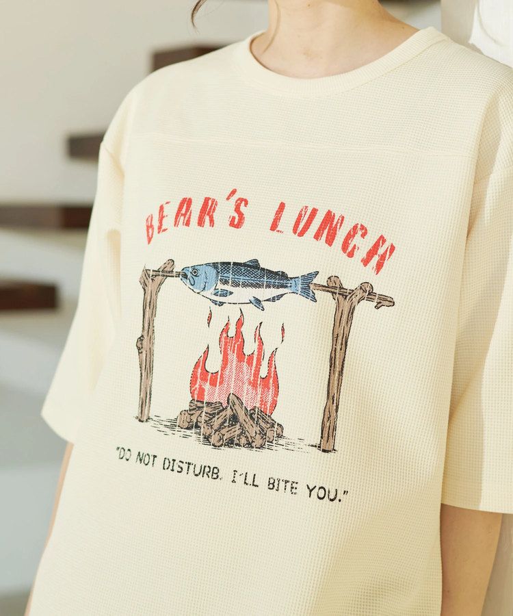 go slow caravan(ゴースローキャラバン) |COBMASTER/コブマスター ワッフル五分袖ルーズTEE《ベアーズランチ》 (MENS)