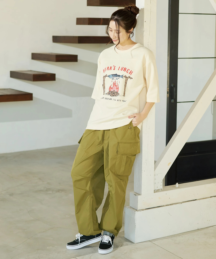 go slow caravan(ゴースローキャラバン) |COBMASTER/コブマスター ワッフル五分袖ルーズTEE《ベアーズランチ》 (MENS)