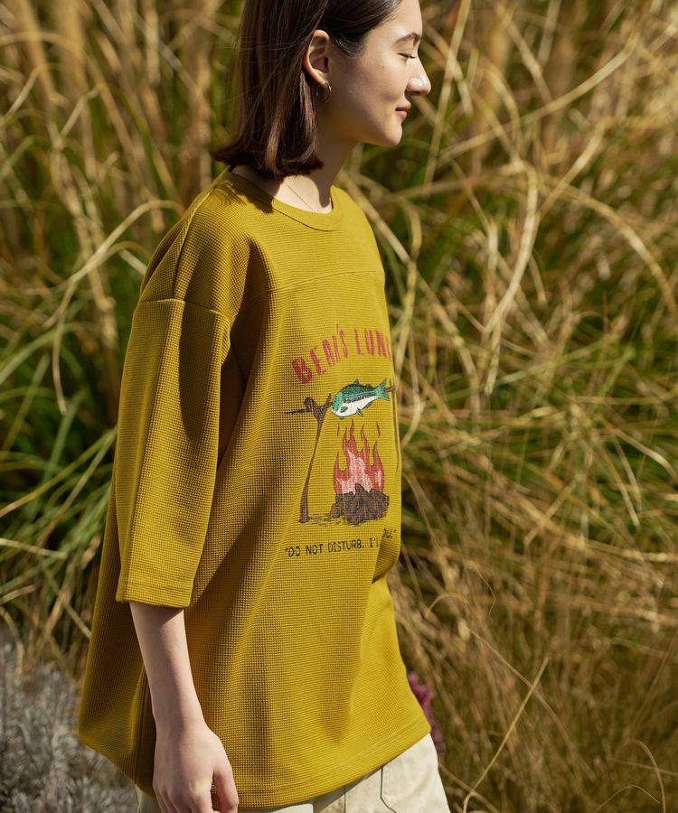 go slow caravan(ゴースローキャラバン) |COBMASTER/コブマスター ワッフル五分袖ルーズTEE《ベアーズランチ》 (MENS)