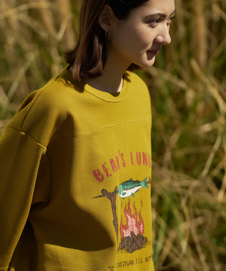 go slow caravan(ゴースローキャラバン) |COBMASTER/コブマスター ワッフル五分袖ルーズTEE《ベアーズランチ》 (MENS)
