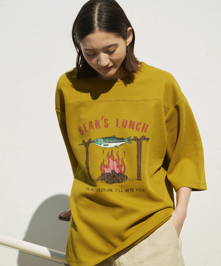 go slow caravan(ゴースローキャラバン) |COBMASTER/コブマスター ワッフル五分袖ルーズTEE《ベアーズランチ》 (MENS)