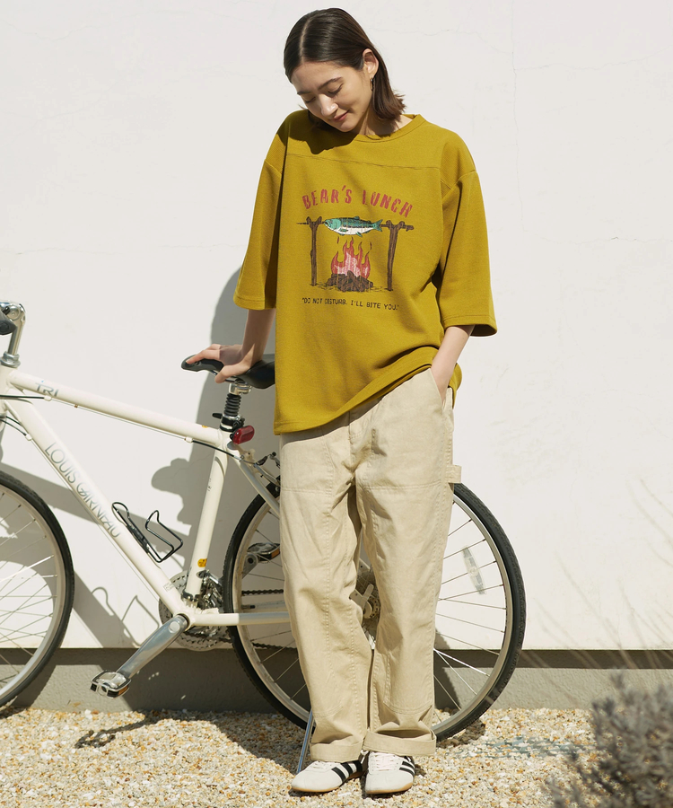 go slow caravan(ゴースローキャラバン) |COBMASTER/コブマスター ワッフル五分袖ルーズTEE《ベアーズランチ》 (MENS)