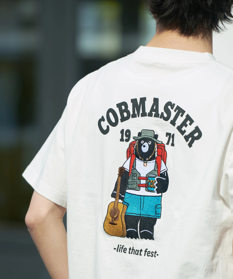 go slow caravan(ゴースローキャラバン) |COBMASTER/コブマスター 吸水速乾天竺刺繍ベーシックTEE《フェスベアー》 (MENS)