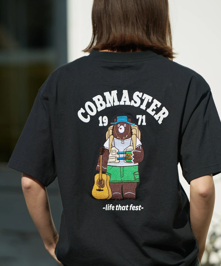 go slow caravan(ゴースローキャラバン) |COBMASTER/コブマスター 吸水速乾天竺刺繍ベーシックTEE《フェスベアー》 (MENS)
