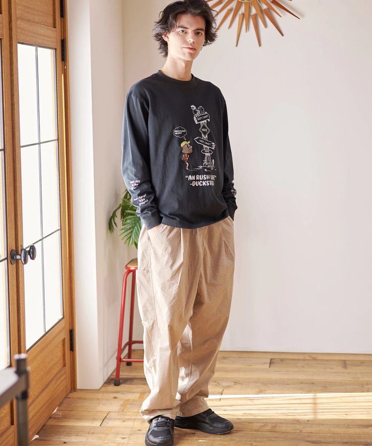 go slow caravan(ゴースローキャラバン) |DUCKSTER/ダックスター 吸水速乾天竺 刺繍L/STEE《AN RUSH LIFE》 (MENS)