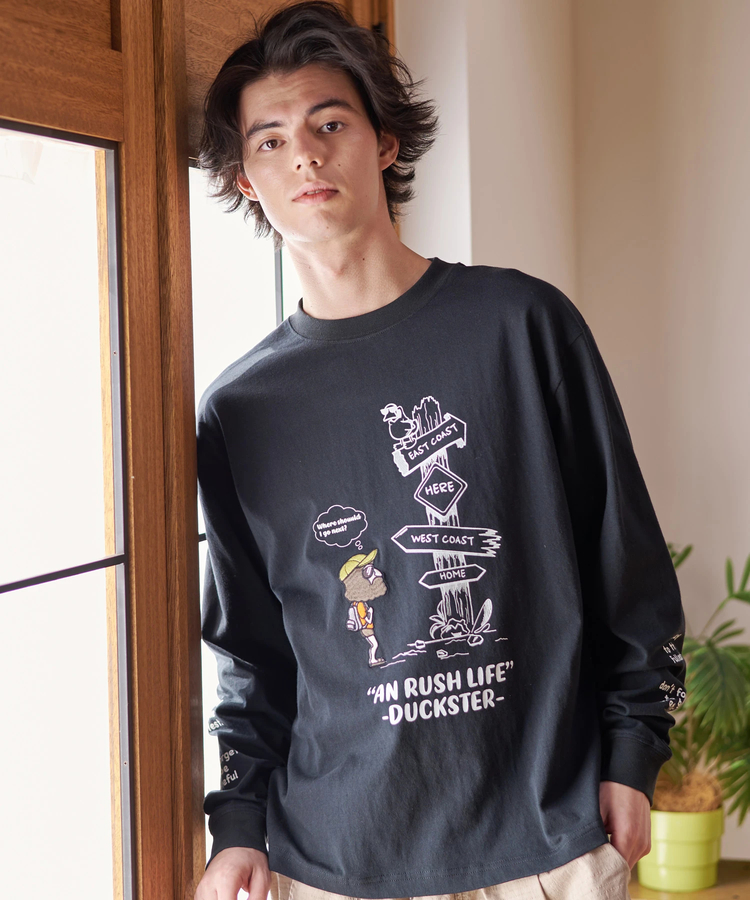 go slow caravan(ゴースローキャラバン) |DUCKSTER/ダックスター 吸水速乾天竺 刺繍L/STEE《AN RUSH LIFE》 (MENS)