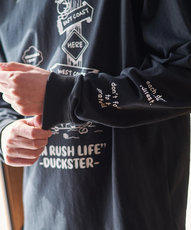 go slow caravan(ゴースローキャラバン) |DUCKSTER/ダックスター 吸水速乾天竺 刺繍L/STEE《AN RUSH LIFE》 (MENS)