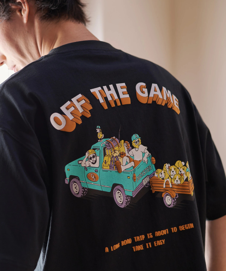 go slow caravan(ゴースローキャラバン) |DUCKSTER/ダックスター 吸水速乾天竺 リラックスフィットTEE《OFF THE GAME》(MENS)