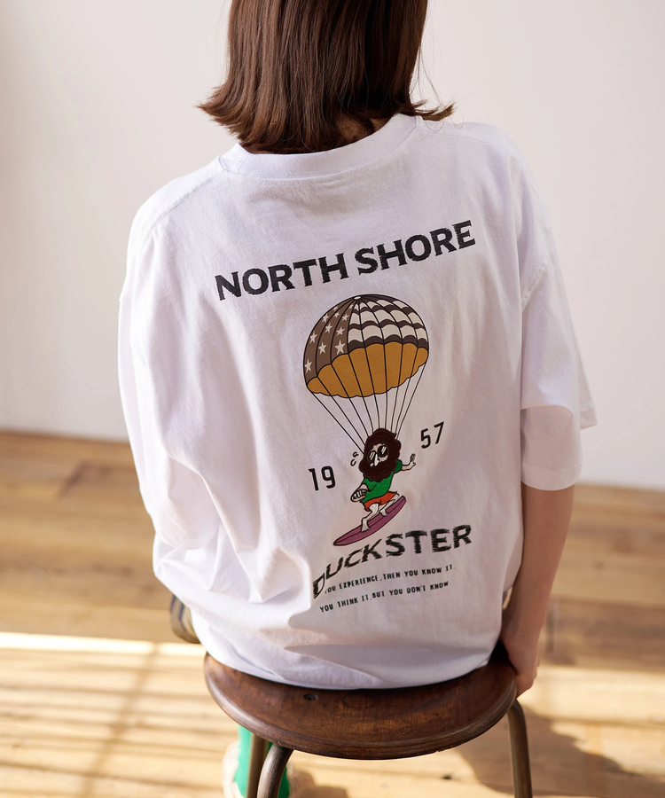 go slow caravan(ゴースローキャラバン) |DUCKSTER/ダックスター 吸水速乾天竺リラックスフィットTEE《PARACHUTE RIDER》 (MENS)