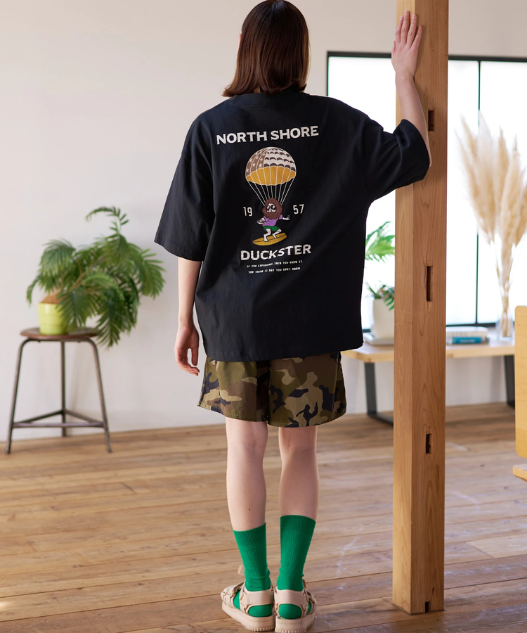 go slow caravan(ゴースローキャラバン) |DUCKSTER/ダックスター 吸水速乾天竺リラックスフィットTEE《PARACHUTE RIDER》 (MENS)
