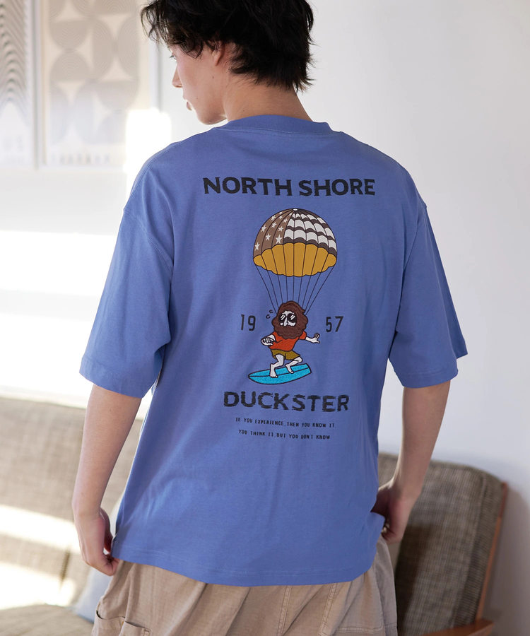 go slow caravan(ゴースローキャラバン) |DUCKSTER/ダックスター 吸水速乾天竺リラックスフィットTEE《PARACHUTE RIDER》 (MENS)