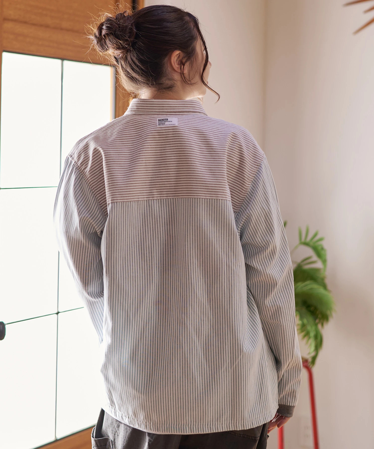 go slow caravan(ゴースローキャラバン) |DUCKSTER/ダックスター B.D配色切替ストライプシャツ (MENS)