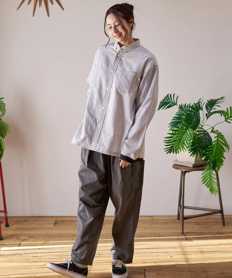 go slow caravan(ゴースローキャラバン) |DUCKSTER/ダックスター B.D配色切替ストライプシャツ (MENS)