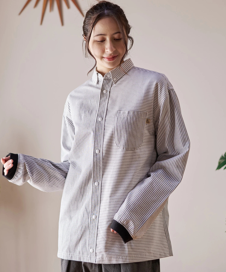 go slow caravan(ゴースローキャラバン) |DUCKSTER/ダックスター B.D配色切替ストライプシャツ (MENS)