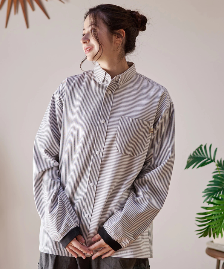 go slow caravan(ゴースローキャラバン) |DUCKSTER/ダックスター B.D配色切替ストライプシャツ (MENS)