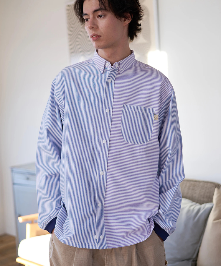 go slow caravan(ゴースローキャラバン) |DUCKSTER/ダックスター B.D配色切替ストライプシャツ (MENS)