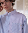 go slow caravan(ゴースローキャラバン) |DUCKSTER/ダックスター B.D配色切替ストライプシャツ (MENS)
