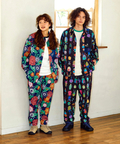go slow caravan(ゴースローキャラバン) |ストレッチサッカー総柄プリントユーティリティーシャツ (MENS/WOMENS)