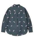 go slow caravan(ゴースローキャラバン) |ストレッチサッカー総柄プリントユーティリティーシャツ (MENS/WOMENS)