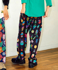 go slow caravan(ゴースローキャラバン) |ストレッチサッカー総柄プリントアンクルパンツ (MENS/WOMENS)