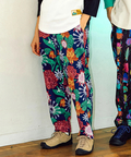 go slow caravan(ゴースローキャラバン) |ストレッチサッカー総柄プリントアンクルパンツ (MENS/WOMENS)