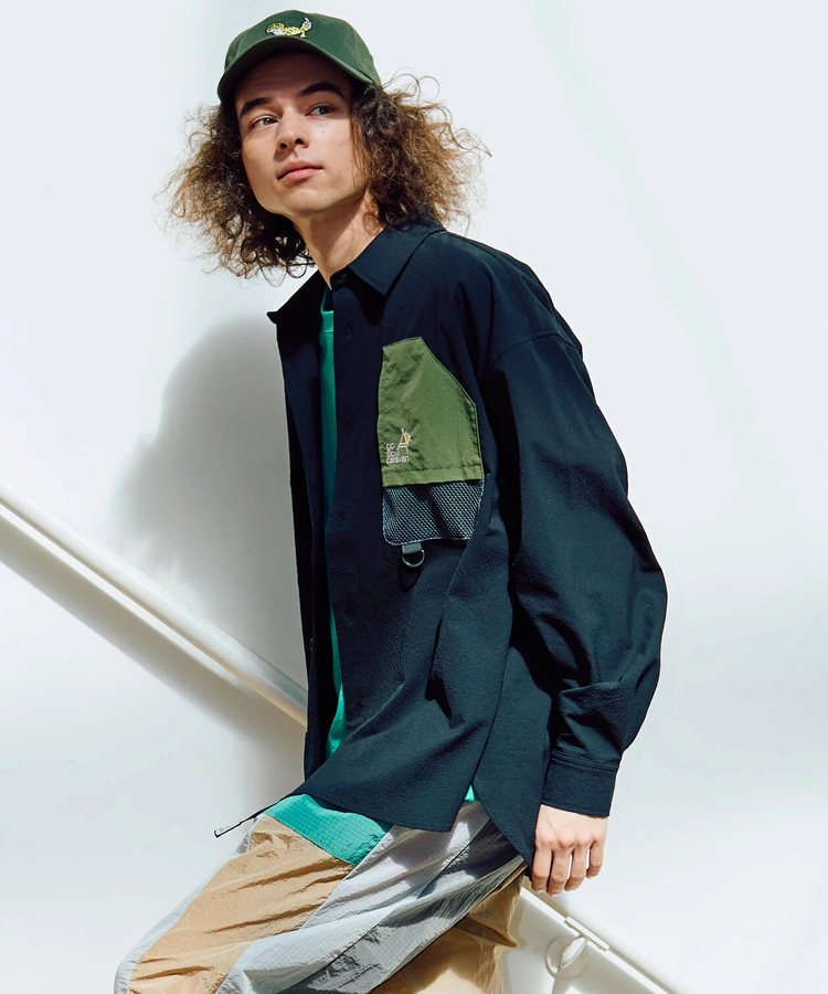 go slow caravan(ゴースローキャラバン) |ストレッチサッカーユーティリティーシャツ (MENS)