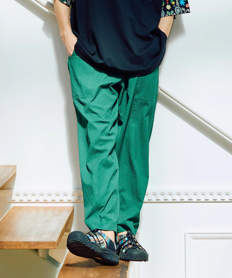 go slow caravan(ゴースローキャラバン) |ストレッチサッカーアンクルパンツ (MENS/WOMENS)