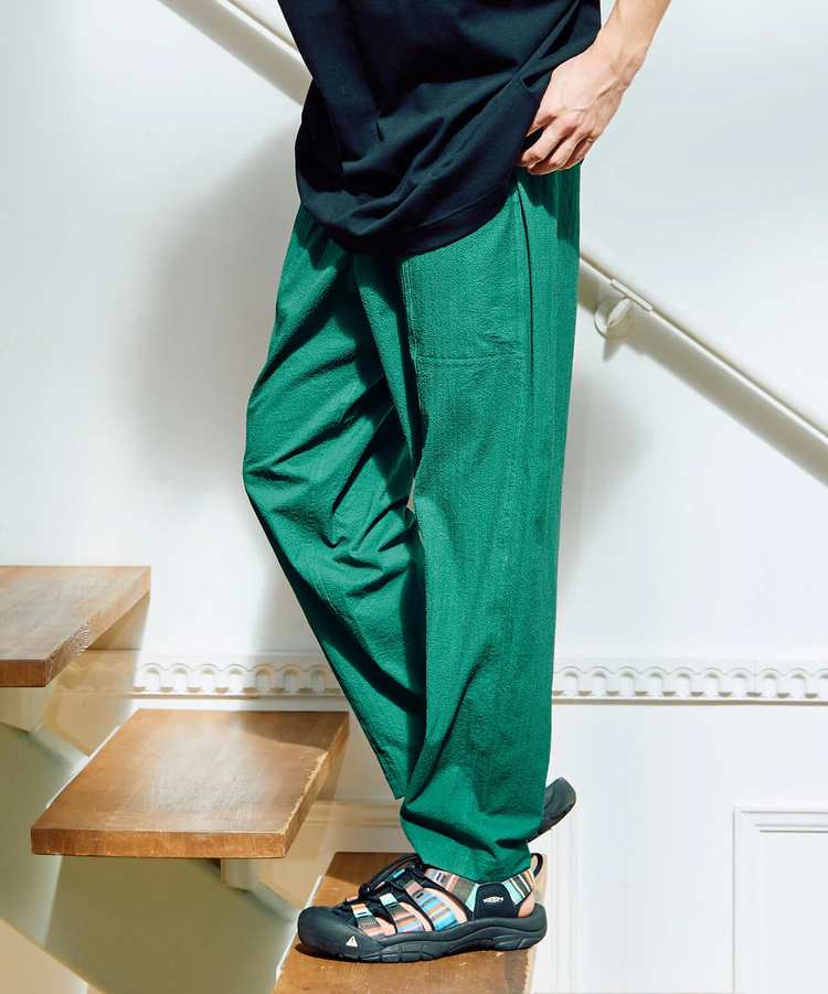 go slow caravan(ゴースローキャラバン) |ストレッチサッカーアンクルパンツ (MENS/WOMENS)