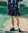 go slow caravan(ゴースローキャラバン) |ストレッチサッカー総柄プリントイージーショーツ (MENS/WOMENS)