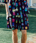 go slow caravan(ゴースローキャラバン) |ストレッチサッカー総柄プリントイージーショーツ (MENS/WOMENS)