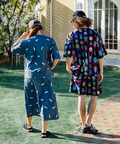 go slow caravan(ゴースローキャラバン) |ストレッチサッカー総柄プリントイージーショーツ (MENS/WOMENS)
