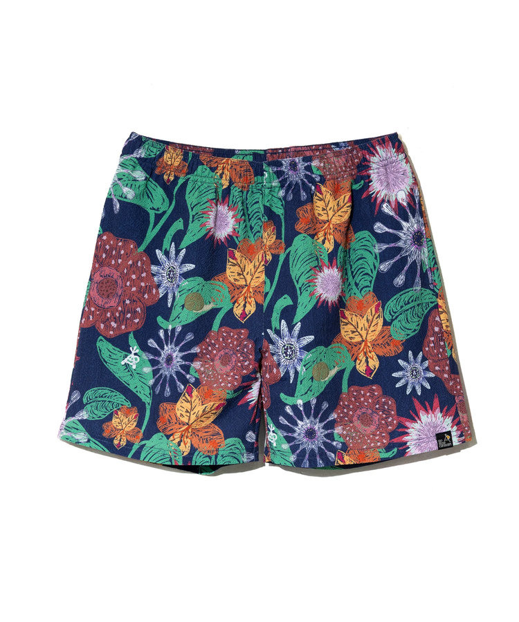 go slow caravan(ゴースローキャラバン) |ストレッチサッカー総柄プリントイージーショーツ (MENS/WOMENS)