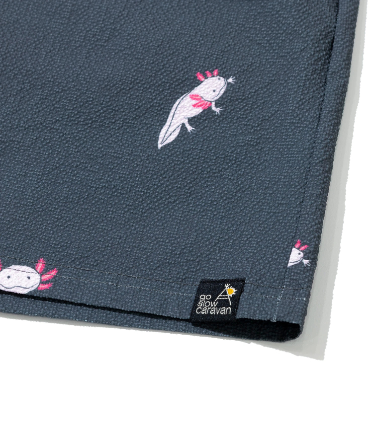 go slow caravan(ゴースローキャラバン) |ストレッチサッカー総柄プリントイージーショーツ (MENS/WOMENS)