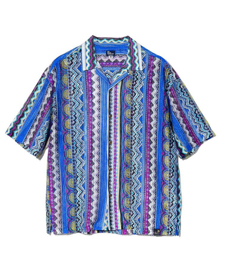 go slow caravan(ゴースローキャラバン) |透かし編みレース半袖シャツ (MENS)