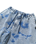 go slow caravan(ゴースローキャラバン) |ジャガードデニムケミカルWASHワイドハーフパンツ (MENS)