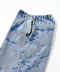 go slow caravan(ゴースローキャラバン) |ジャガードデニムケミカルWASHワイドハーフパンツ (MENS)