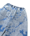 go slow caravan(ゴースローキャラバン) |ジャガードデニムケミカルWASHワイドハーフパンツ (MENS)