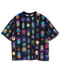 go slow caravan(ゴースローキャラバン) |ストレッチサッカー総柄プリント半袖TEE (MENS/WOMENS)