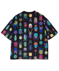 go slow caravan(ゴースローキャラバン) |ストレッチサッカー総柄プリント半袖TEE (MENS/WOMENS)