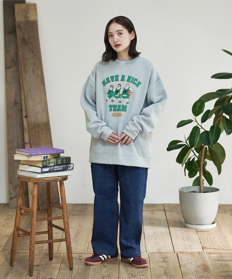go slow caravan(ゴースローキャラバン) |DUCKSTER/ダックスター 裏起毛 クルーネックスウェット《トリオカレッジ》(MENS)