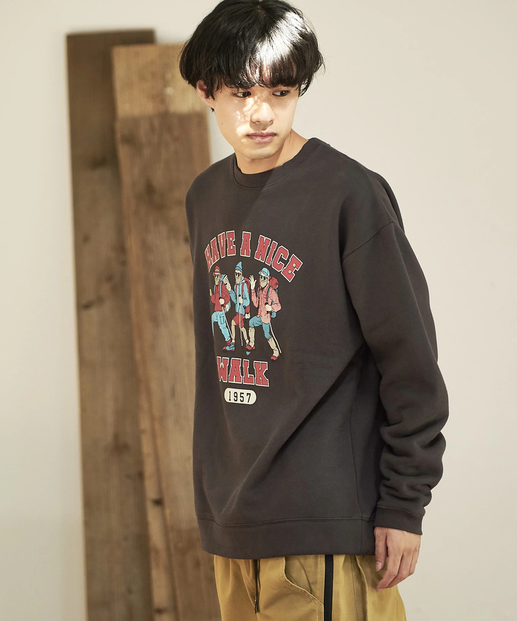 go slow caravan(ゴースローキャラバン) |DUCKSTER/ダックスター 裏起毛 クルーネックスウェット《トリオカレッジ》(MENS)
