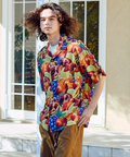 go slow caravan(ゴースローキャラバン) |シャーリングチェック総柄プリント半袖O/Pシャツ (MENS)