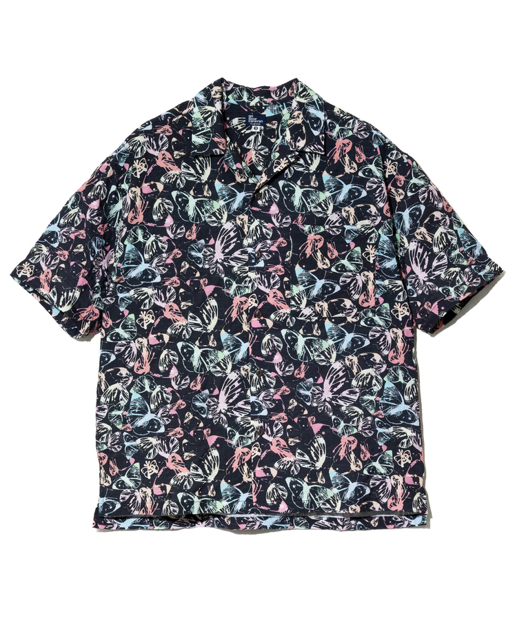 go slow caravan(ゴースローキャラバン) |シャーリングチェック総柄プリント半袖O/Pシャツ (MENS)