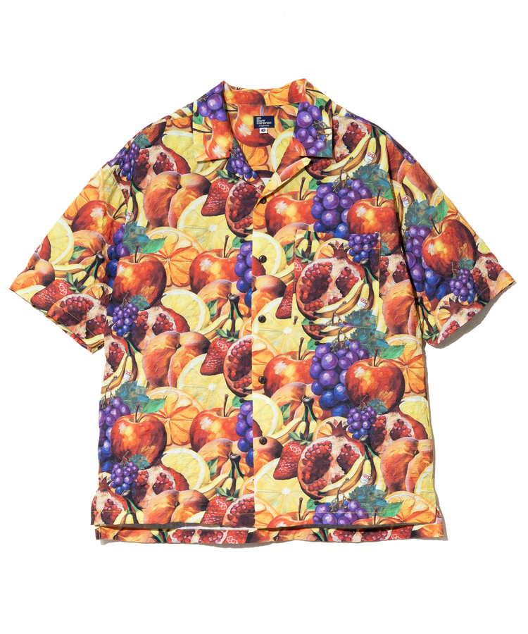go slow caravan(ゴースローキャラバン) |シャーリングチェック総柄プリント半袖O/Pシャツ (MENS)