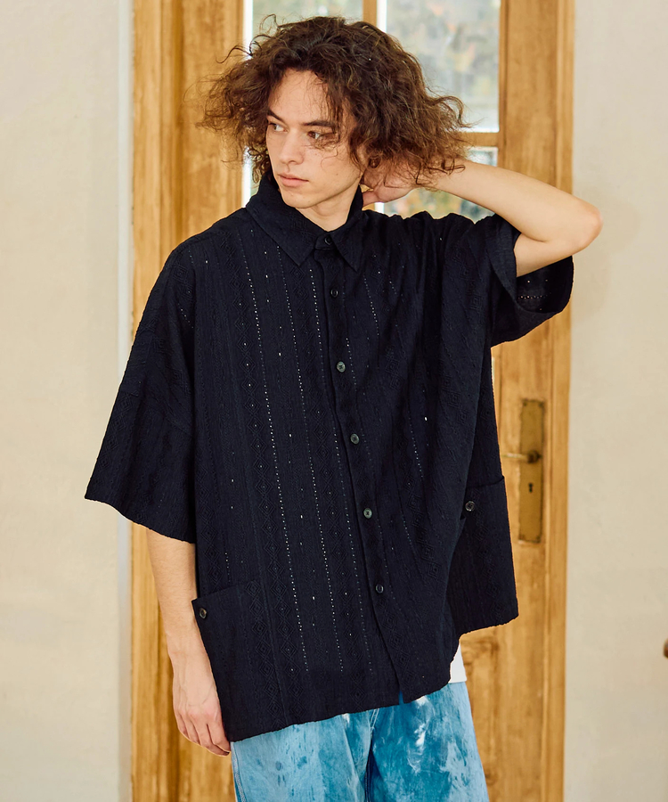 go slow caravan(ゴースローキャラバン) |シャーリングレースBIG半袖シャツ (MENS)