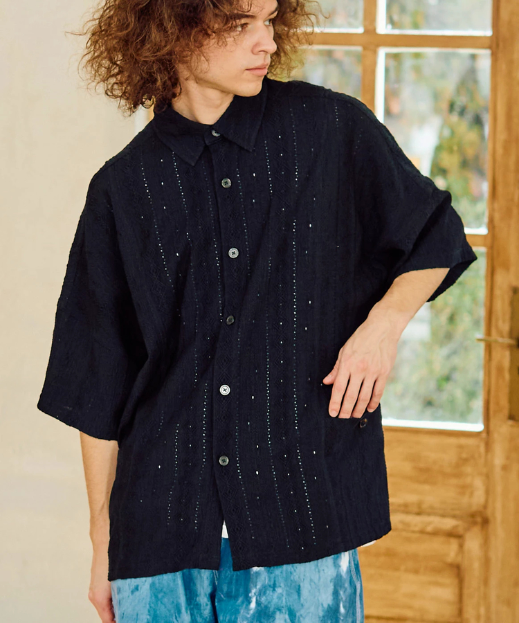 go slow caravan(ゴースローキャラバン) |シャーリングレースBIG半袖シャツ (MENS)
